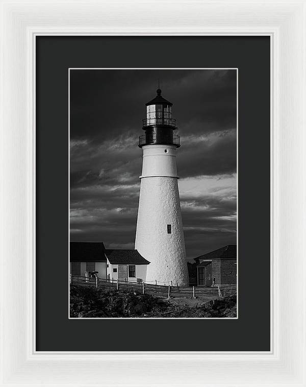 The Lighthouse B-W - Framed Print