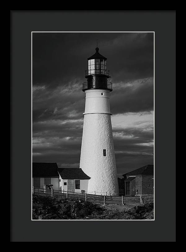 The Lighthouse B-W - Framed Print