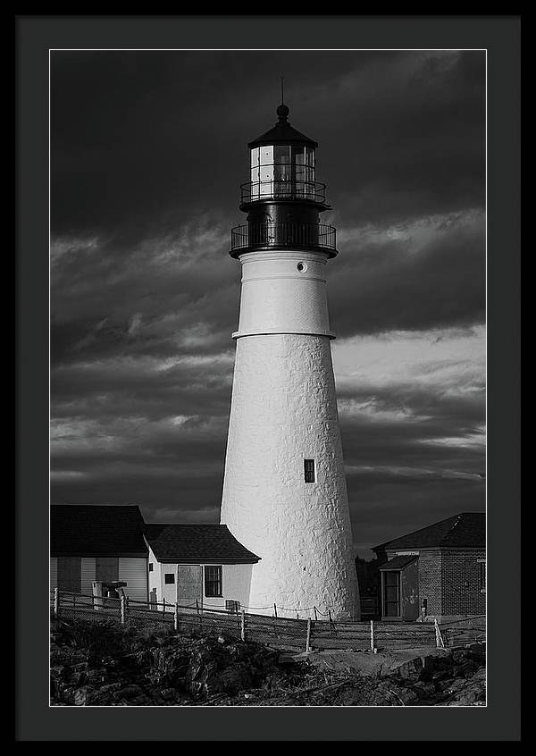 The Lighthouse B-W - Framed Print