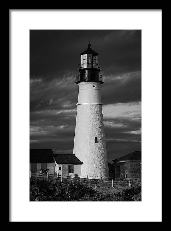 The Lighthouse B-W - Framed Print