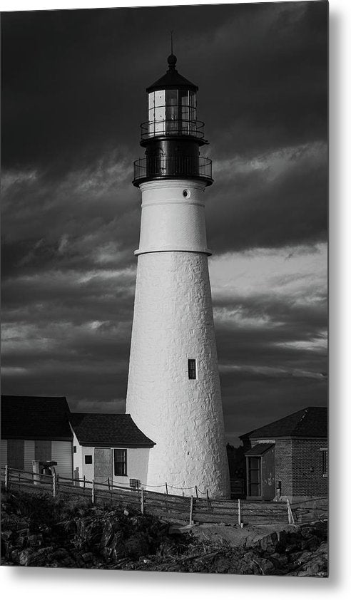 The Lighthouse B-W - Metal Print