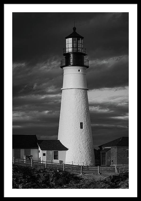 The Lighthouse B-W - Framed Print