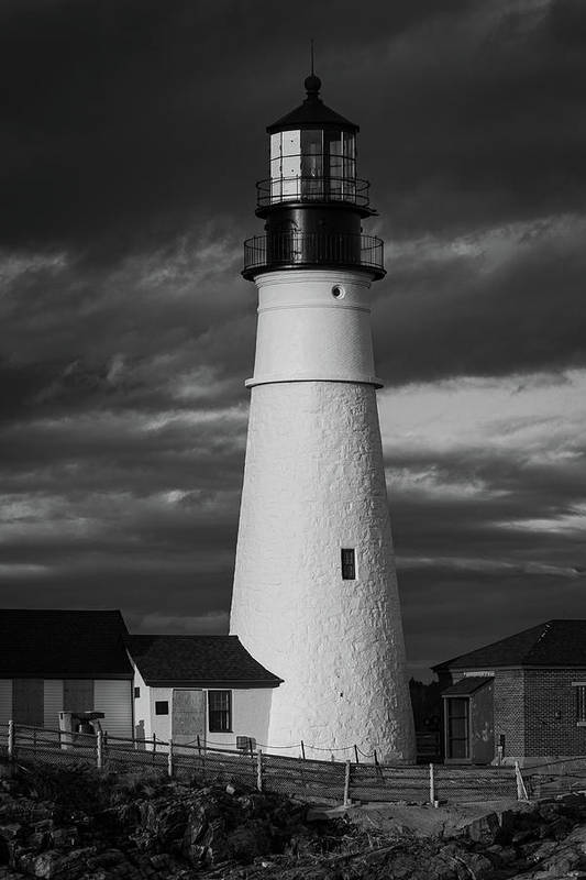 The Lighthouse B-W - Art Print